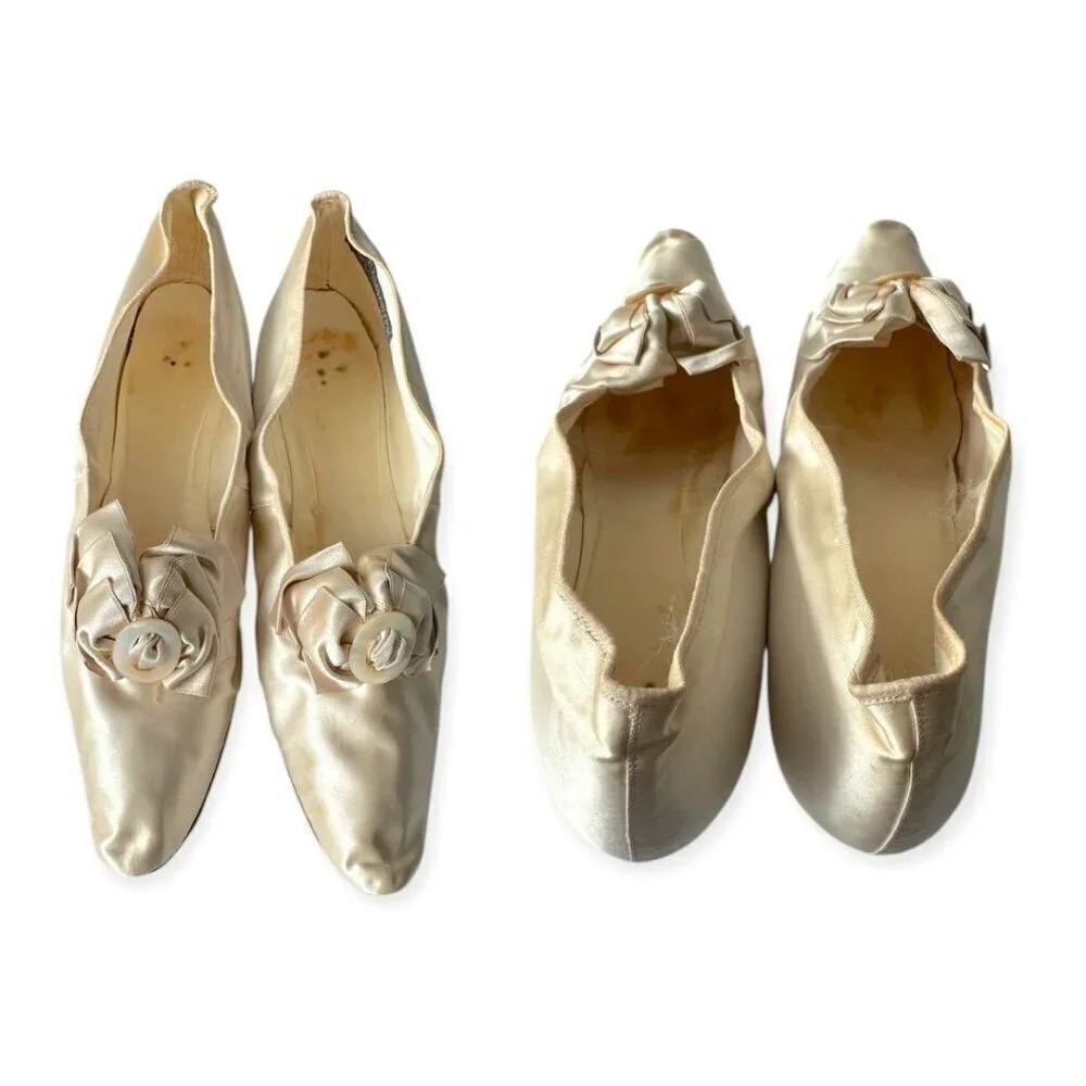 Antique Wedding Shoes by A.J. Cammeyer – Circa 1890s-1920s, Size 6B‎